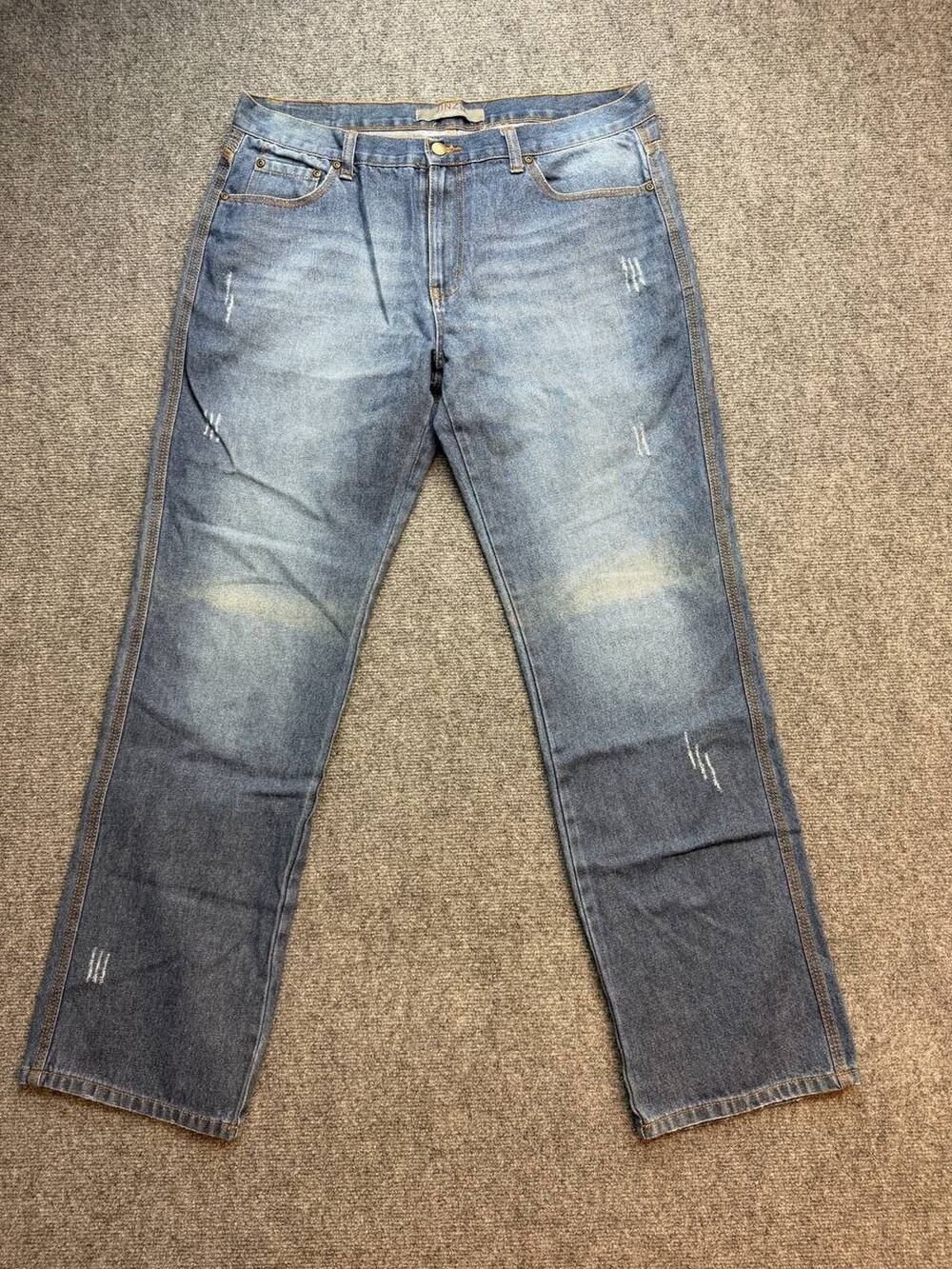 Vintage Y2K Jinzu New York 1966 Mens Size 38 Distressed Straight Jeans